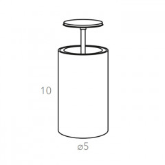 ADJ Держатель для зубочисток, D5x10 см., цвет: черный/серый