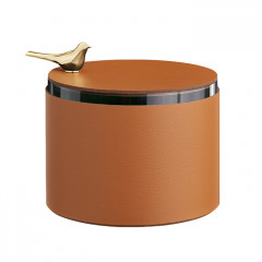 ADJ Шкатулка Bird диаметр 15хH10см, цвет коньяк /золото