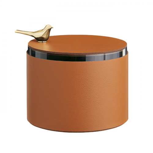 ADJ Шкатулка Bird диаметр 15хH10см, цвет коньяк /золото