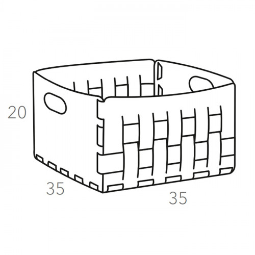ADJ Корзинка Bottega, 35x35xH20 см., цвет: горчичный/оливковый