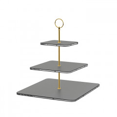 ADJ Сервировочная стойка, 30x30xH35 см.,ручка Круглая, цвет: серый, фурнитура золото