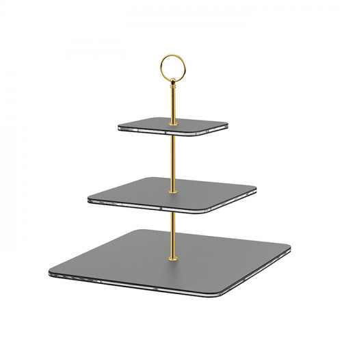 ADJ Сервировочная стойка, 30x30xH35 см.,ручка Круглая, цвет: серый, фурнитура золото