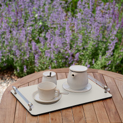 ADJ Поднос Asti, 42x36xH5 см., цвет: белый/панна котта, фурнитура графит