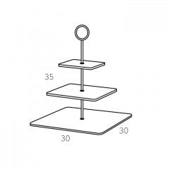 ADJ Сервировочная стойка, 30x30xH35 см.,ручка Круглая, цвет: серый, фурнитура золото