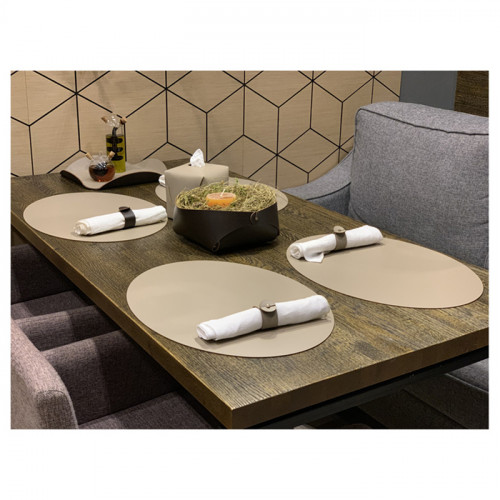 ADJ Круглый плейсмат, D40 см., цвет: капучино/шоколад