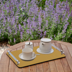 ADJ Поднос Asti, 45x30xH5 см., цвет: горчичный/оливковый, фурнитура графит