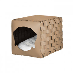 ADJ Домик для питомца Dog, 35x40xH35 см., цвет: капучино/шоколад