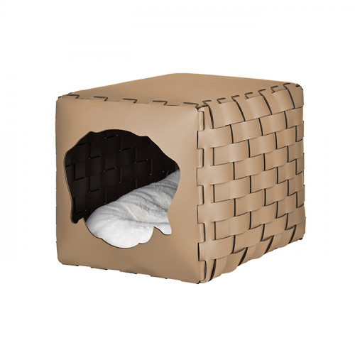 ADJ Домик для питомца Dog, 35x40xH35 см., цвет: капучино/шоколад