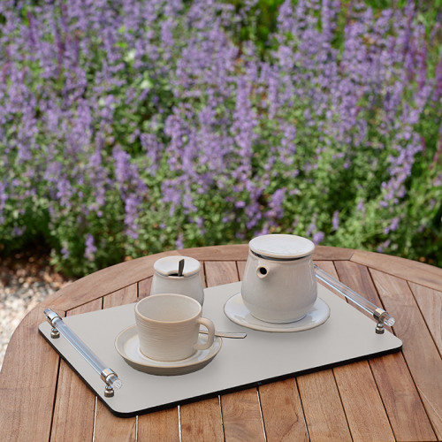 ADJ Поднос Asti, 42x36xH5 см., цвет: устричный/пепельная роза, фурнитура графит