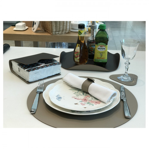 ADJ Круглый плейсмат, D40 см., цвет: капучино/шоколад