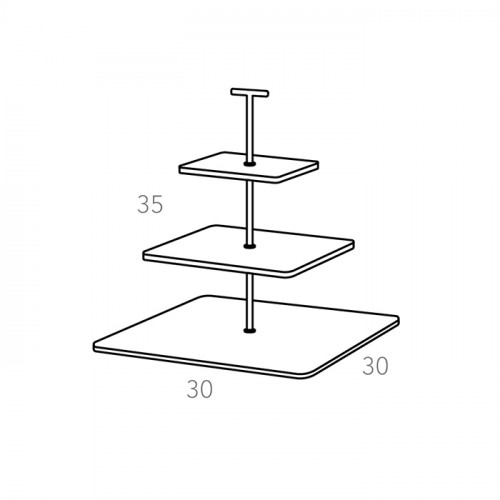 ADJ Сервировочная стойка, 30x30xH35 см.,ручка &amp;quot;Т&amp;quot;, цвет: шоколад, фурнитура золото