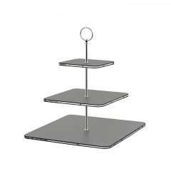 ADJ Сервировочная стойка, 30x30xH35 см.,ручка Круглая, цвет: серый, фурнитура хром