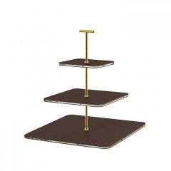 ADJ Сервировочная стойка, 30x30xH35 см.,ручка "Т", цвет: шоколад, фурнитура золото