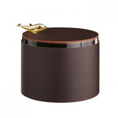 ADJ Шкатулка Delphin диаметр 15хH10см, цвет шоколад/золото