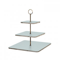 ADJ Сервировочная стойка, 30x30xH35 см.,ручка Круглая, цвет: небесный голубой, фурнитура бронза