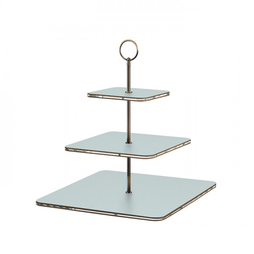 ADJ Сервировочная стойка, 30x30xH35 см.,ручка Круглая, цвет: небесный голубой, фурнитура бронза