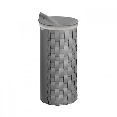 ADJ Круглая корзина для белья, D33x68 см., цвет: серый/черный
