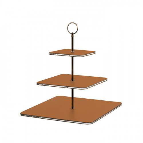 ADJ Сервировочная стойка, 30x30xH35 см.,ручка Круглая, цвет: коньяк, фурнитура бронза