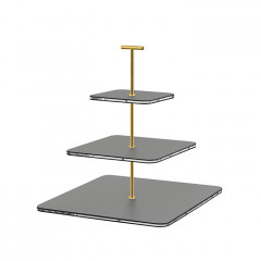 ADJ Сервировочная стойка, 30x30xH35 см.,ручка "Т", цвет: серый, фурнитура золото