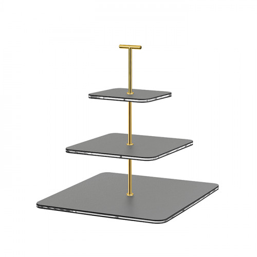 ADJ Сервировочная стойка, 30x30xH35 см.,ручка &amp;quot;Т&amp;quot;, цвет: серый, фурнитура золото