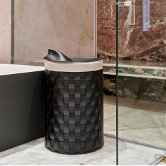 ADJ Корзина для мусора Bottega, D22xH35 см., цвет: черный/серый