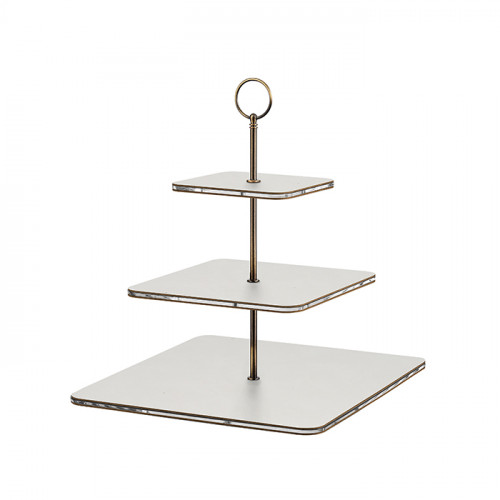 ADJ Сервировочная стойка, 30x30xH35 см.,ручка Круглая, цвет: устричный, фурнитура бронза