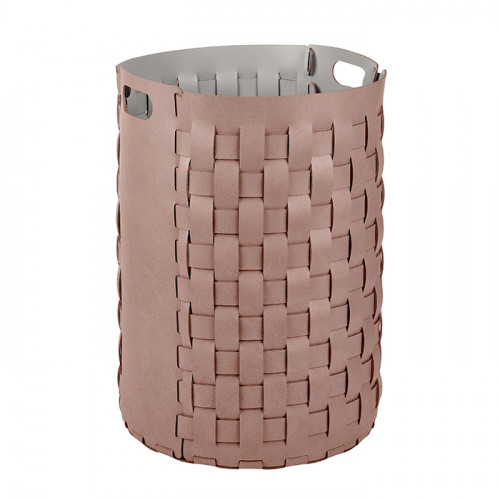 ADJ Круглая корзина для белья Bottega, D40xH57 см., цвет: пепельная роза/устричный