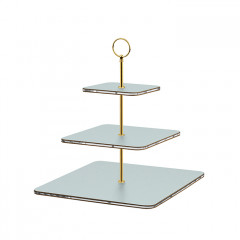 ADJ Сервировочная стойка, 30x30xH35 см.,ручка Круглая, цвет: небесный голубой, фурнитура золото