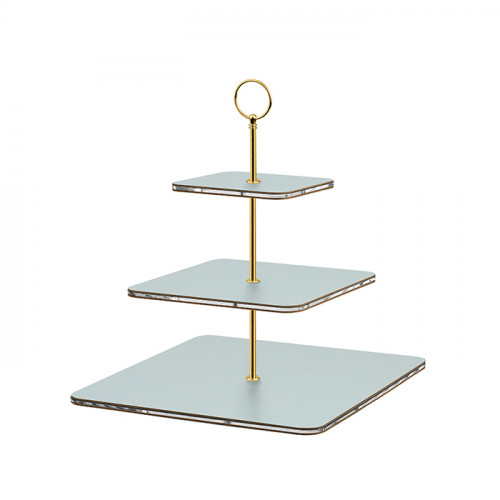 ADJ Сервировочная стойка, 30x30xH35 см.,ручка Круглая, цвет: небесный голубой, фурнитура золото