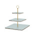 ADJ Сервировочная стойка, 30x30xH35 см.,ручка Круглая, цвет: небесный голубой, фурнитура золото