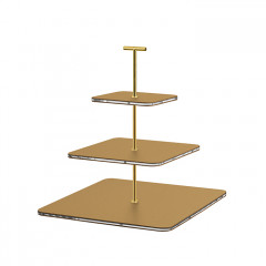 ADJ Сервировочная стойка, 30x30xH35 см.,ручка "Т", цвет: горчица, фурнитура золото