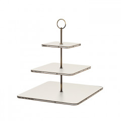 ADJ Сервировочная стойка, 30x30xH35 см.,ручка Круглая, цвет: белый, фурнитура бронза