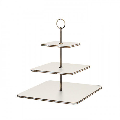 ADJ Сервировочная стойка, 30x30xH35 см.,ручка Круглая, цвет: белый, фурнитура бронза