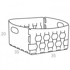 ADJ Корзинка Dubai, 35x35xH20 см., цвет: серый/черный