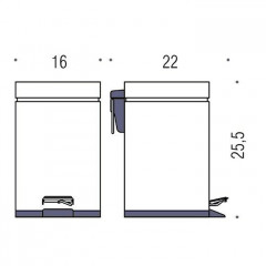 Colombo Black&White Ведро с крышкой и педалью, 3л, цвет: хром