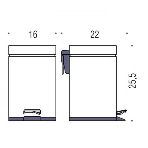 Colombo Black&White Ведро с крышкой и педалью, 3л, цвет:  хром