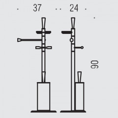 Colombo Isole Piantane Напольная стойка 89см., с туалетным ёршиком, цвет: хром