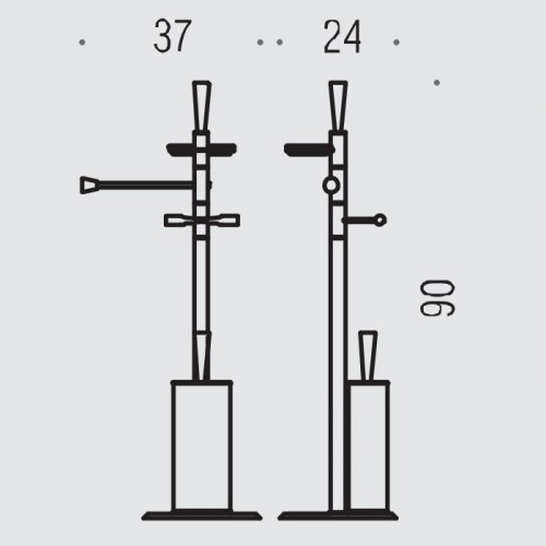 Colombo Isole Piantane Напольная стойка 89см., с туалетным ёршиком, цвет: хром