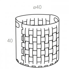 Colombo Adj Круглая корзина Bottega, D40H40 см , цвет: устричный/пепельная роза
