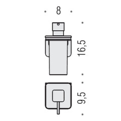 Colombo Over Дозатор подвесной, цвет: матовая сталь/матовое стекло