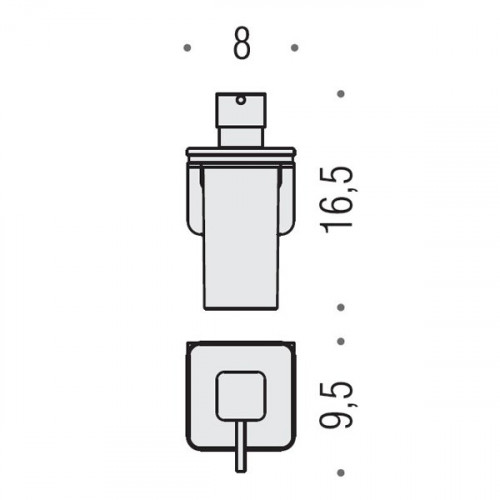 Colombo Over  Дозатор подвесной, цвет: матовая сталь/матовое стекло