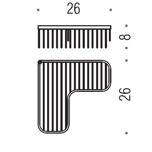 Colombo Angolari Полочка для ванной угловая, подвесная, цвет: хром