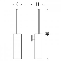 Colombo Look Туалетный ёршик, подвесной, пластик, цвет: белый матовый