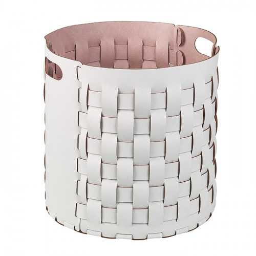 Colombo Adj Круглая корзина Bottega, D40H40 см , цвет: устричный/пепельная роза