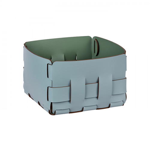 Colombo Adj Корзинка Mini Bottega, 19x19H13 см, цвет: небесный/эвкалипт