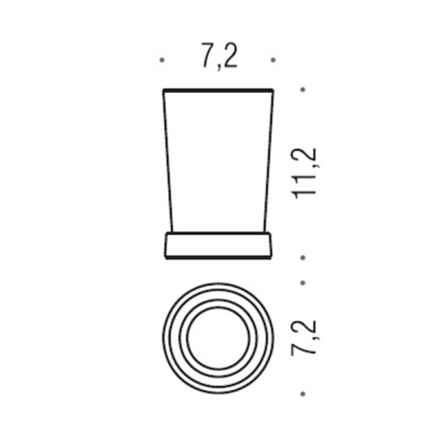 Colombo Road стакан настольный-h11.2, цвет: хром/матовое стекло