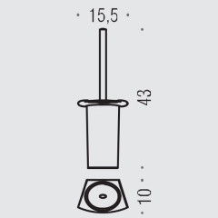 Colombo Land Туалетный ерш, цвет: хром/матовое стекло