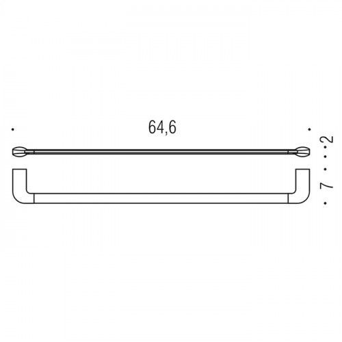 Сolombo Trenta Полотенцедержатель 64,6см., подвесной, цвет: PVD графит матовый