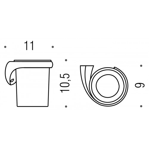 Colombo Link Стакан правосторонний, цвет: хром/матовое стекло