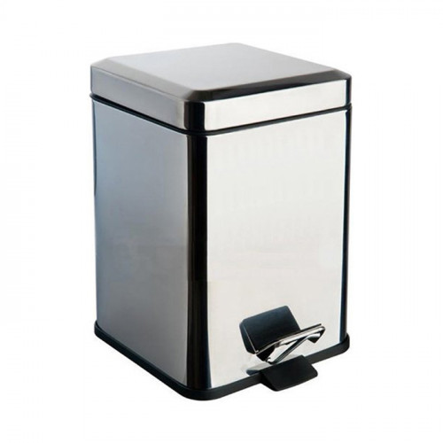 Colombo Black&White Ведро с крышкой и педалью, 3л, цвет:  хром